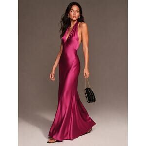 reformation sapphira satin dress Reformation Sapphira Satin Dress 4 in Natural